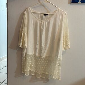 Zenobia Cream Lace Accent Blouse